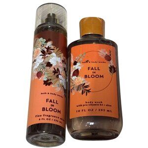 Bath & Body Works Fall In Bloom Body Wash & Fine‎ Fragrance Mist Set NEW